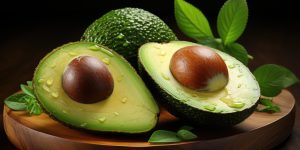 Green Avocado and Leaf Freshness and Nutrition for Healthy Eating and Wellbeing