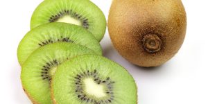 Juicy kiwi fruit isolated on white background